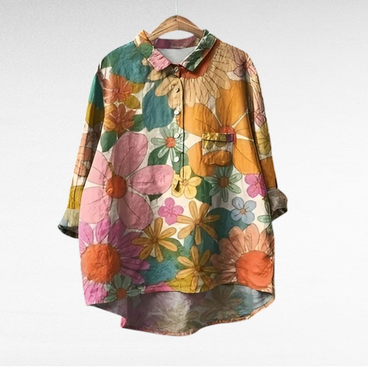 Camille | Blusa de lino elegante para verano